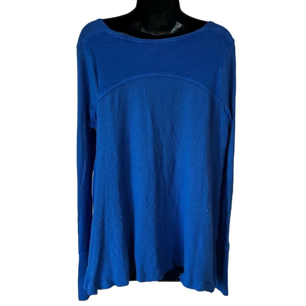 Free People We the Free Malibu Thermal Drippy Blue Top